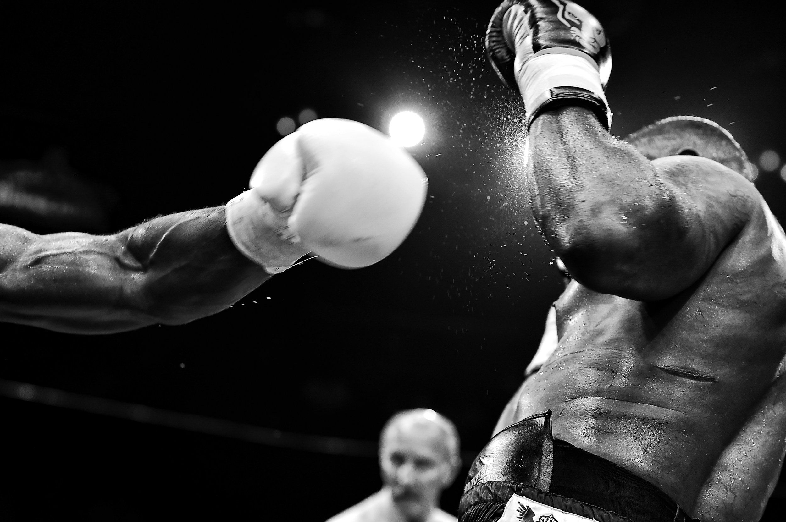 Fighter training in the gym